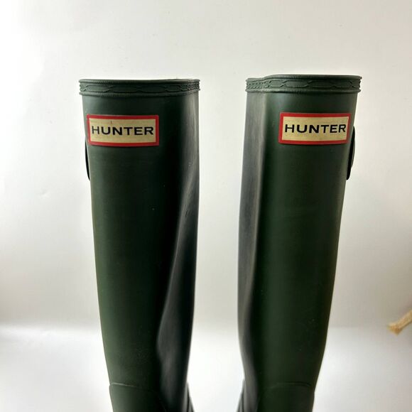 Hunter Womens Tall Rain Boot Size US M6/7F Army Green Solid Closed-toe - Picture 5 of 14